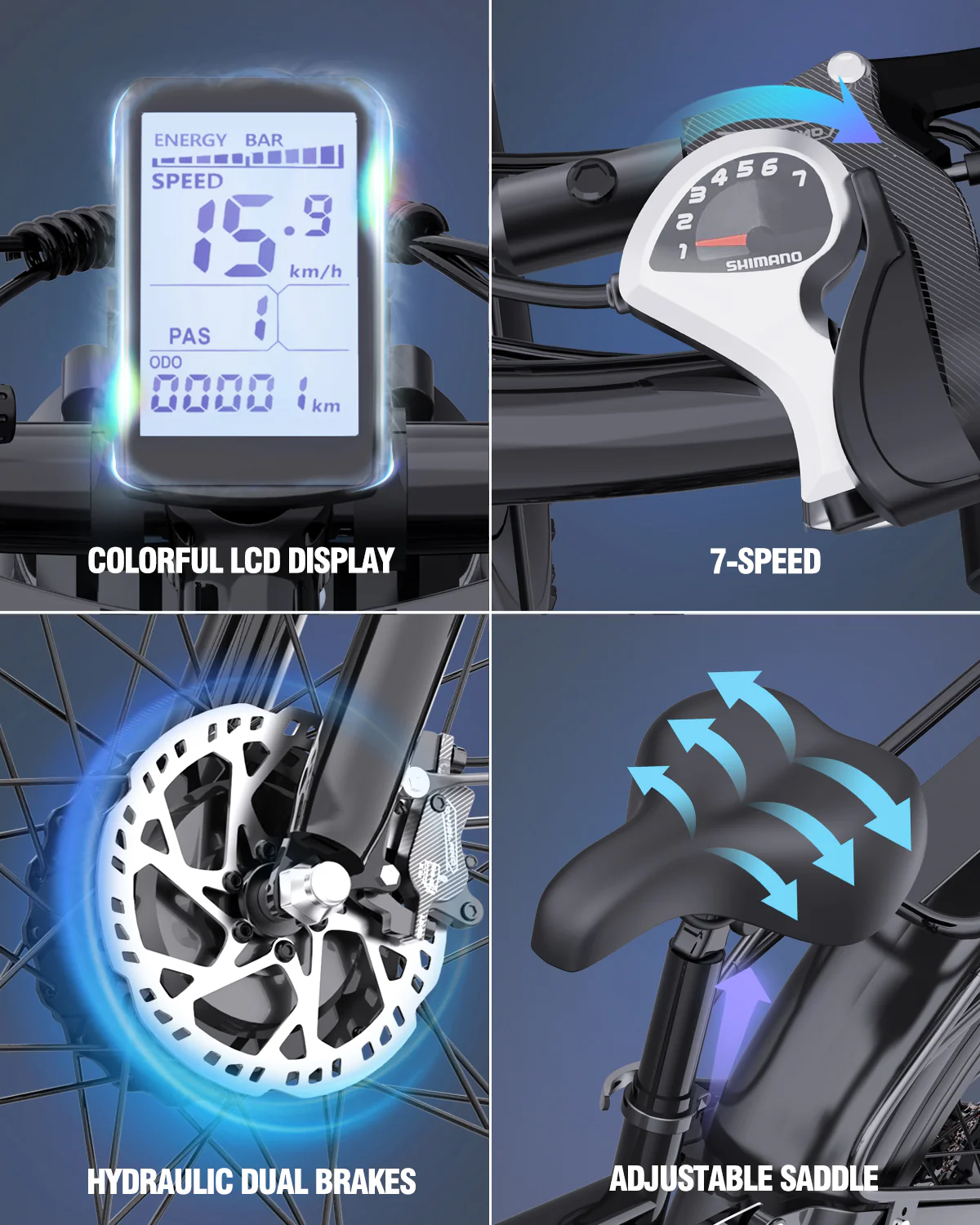 Ridstar® E Bike E26Pro Fat Tire Mountain Electric Bike - Image 5