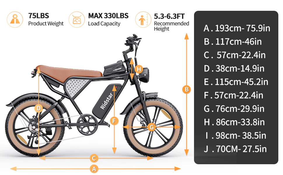 Ridstar® Q20Luxe Lite 1000W Fat Tire Ebike - Image 11