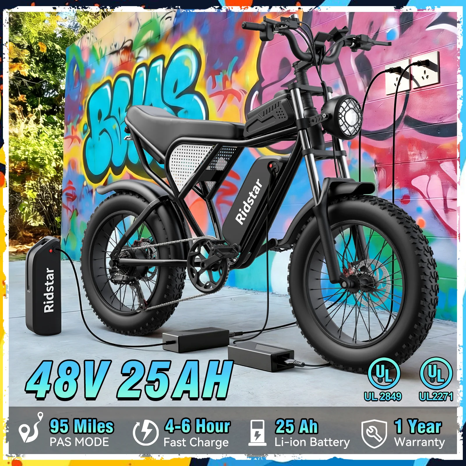 Ridstarยฎ Q30 2000W Fat electric bicycles - Image 2
