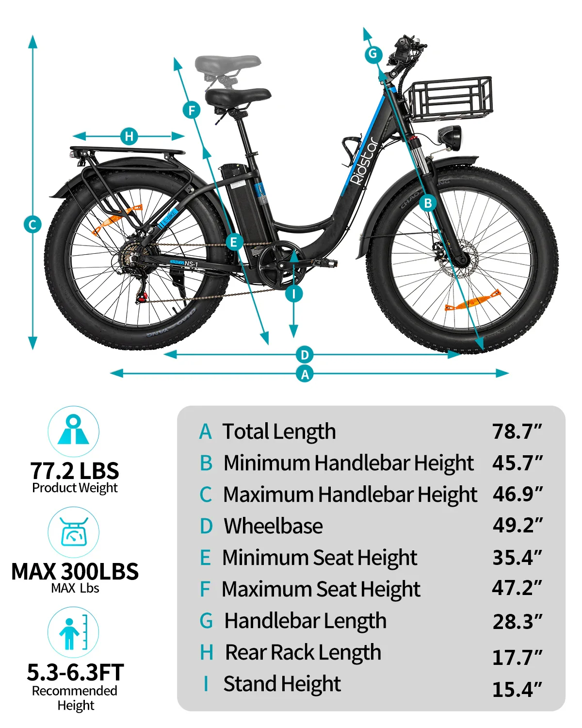 Ridstar® MN26 1500W Unfoldable Fat Tire Mountain Ebike - Image 6