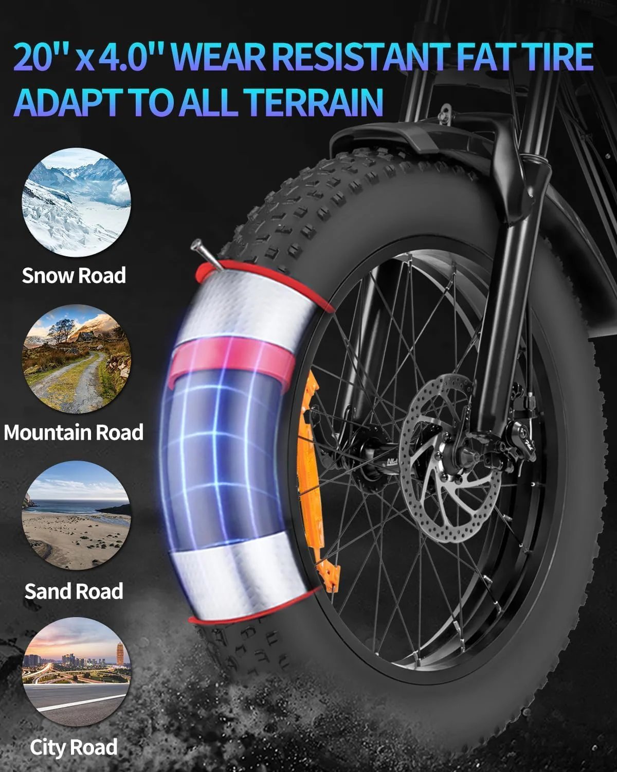Ridstar® Q20 Lite 1000W Fat Tire Electric Motorcycles - Image 3
