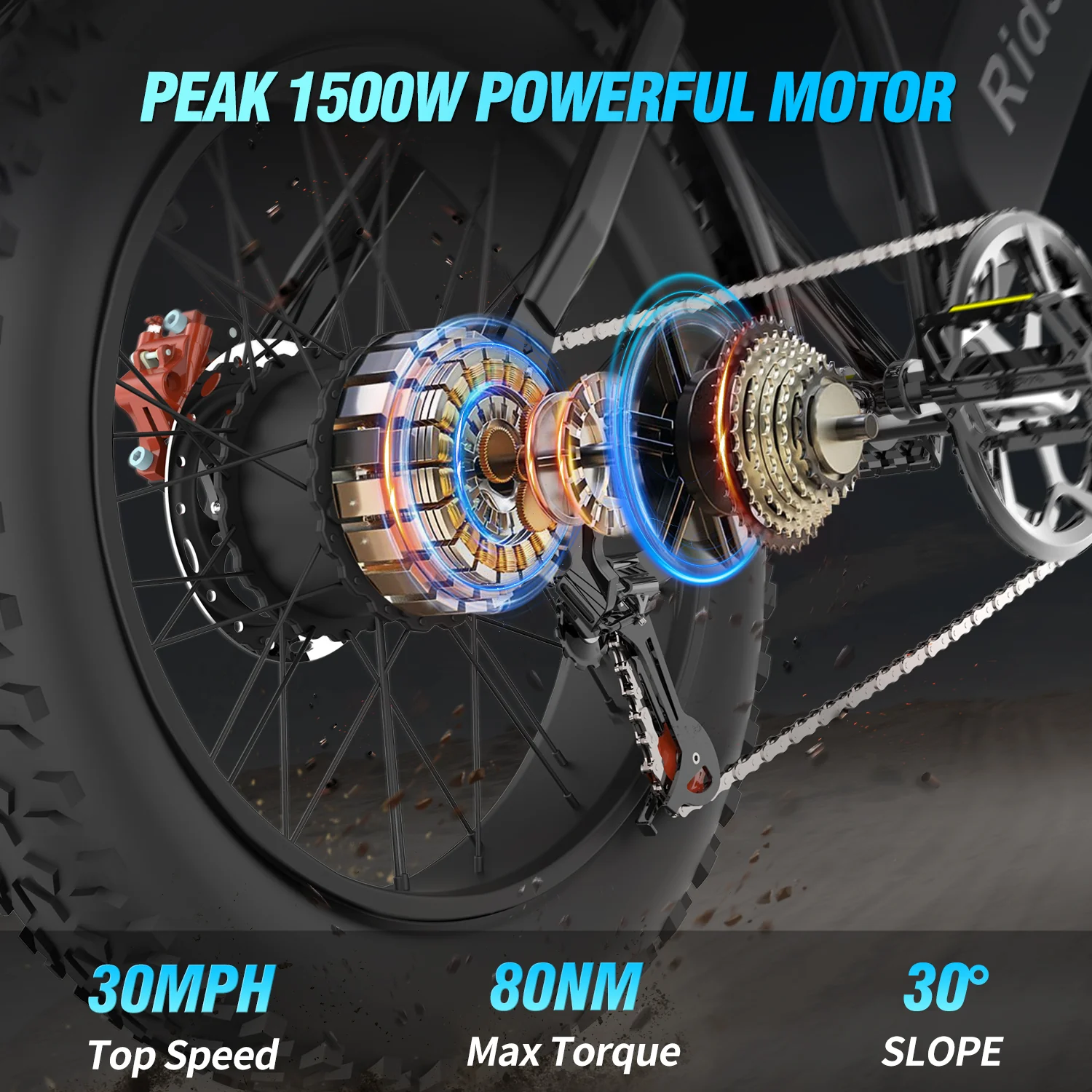 Ridstar® Q20 1500W Fat Tire Electric Mountain Motorcycles - Image 4